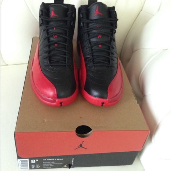 Air Jordan 12 Retro Black/red Basketball Shoes Men - Picture 3 of 3